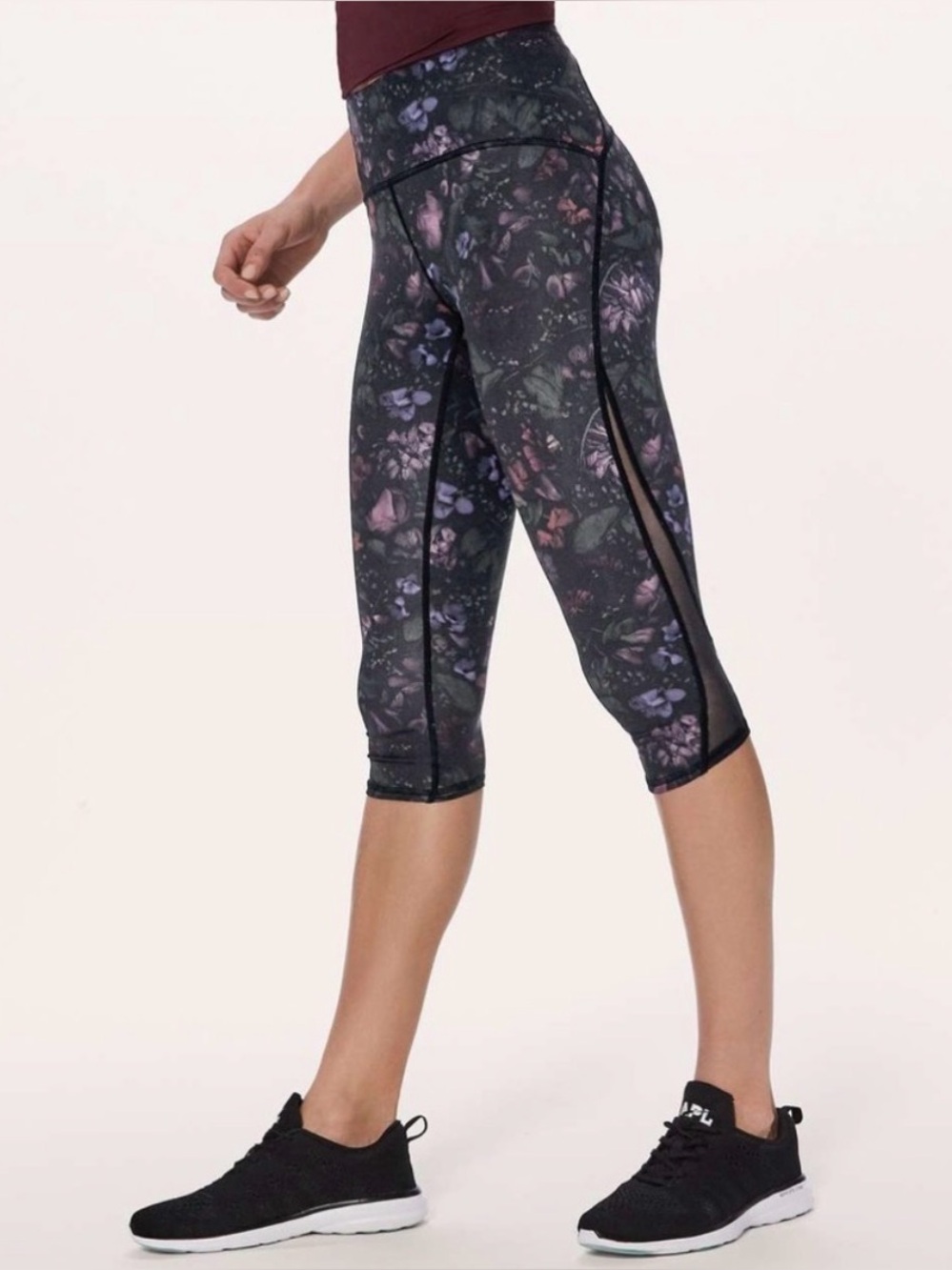 Lululemon Train Times Crop 17” High-Rise Frozen Flourish Multi Leggings Size 4
